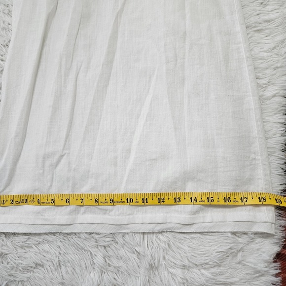 Free‎ People Movement Women's Sz L White 100% Cotton Belted Wide Leg Pants - Picture 9 of 15